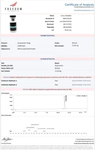 Certificate of Analysis for Tesamorelin-10MG (RUO)